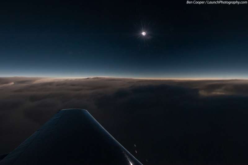 Eclipse at 44 000 Feet