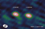 J1502 1115: galaktika s troinoi chernoi dyroi