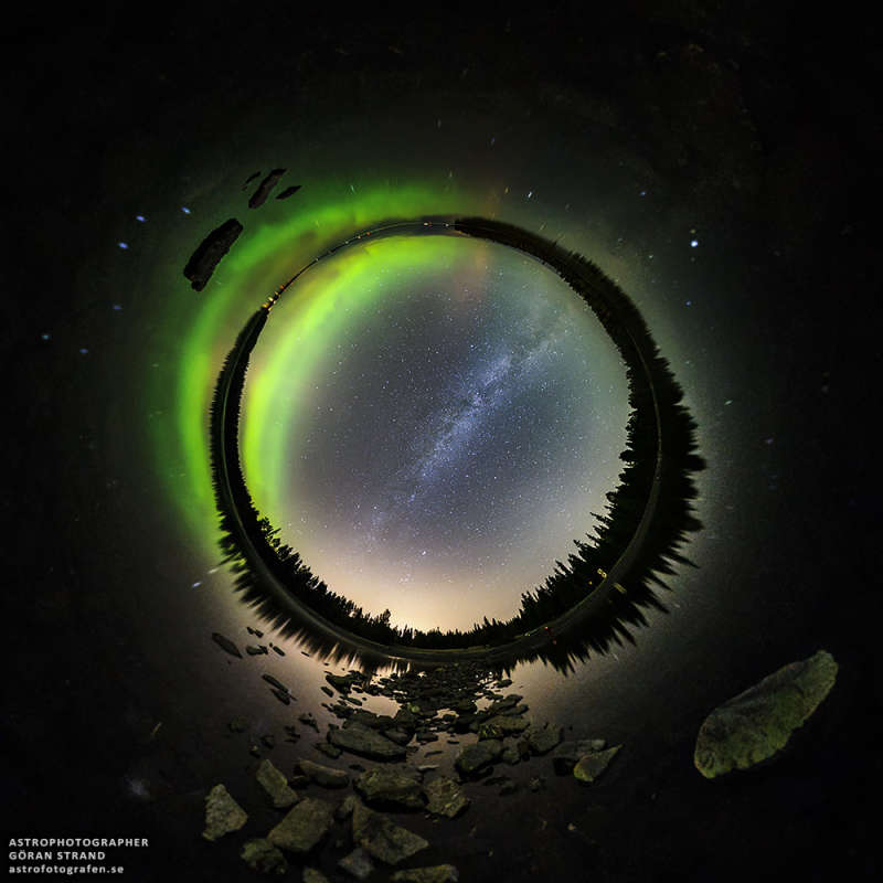 Aurora and Milky Way in a Little Sky