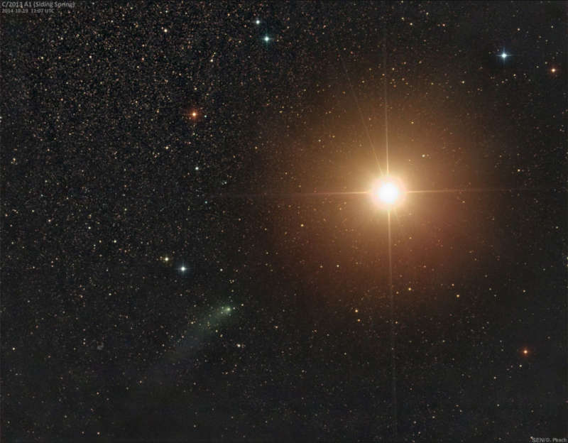 Комета Сайдинг-Спринг пролетает мимо Марса