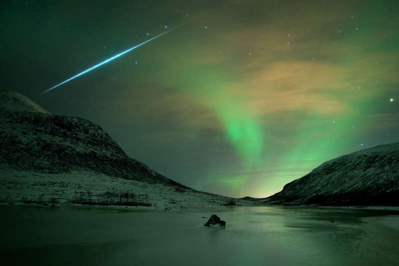 Aurora Shimmer Meteor Flash