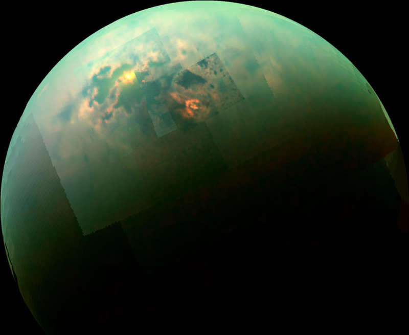 Titan Seas Reflect Sunlight