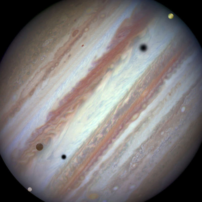 Тройное покрытие Юпитера спутниками