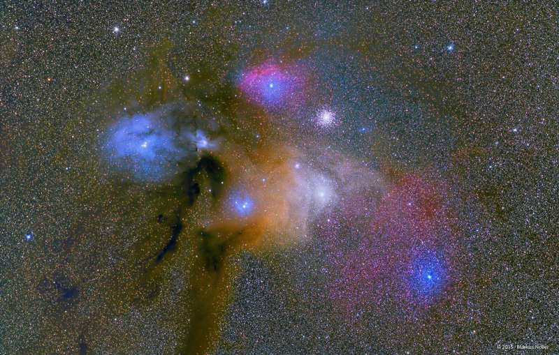 Colorful Clouds Near Rho Ophiuchi