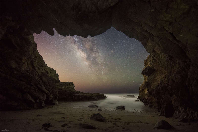 APOD: 2015 July 7  The Milky Way from a Malibu Sea Cave