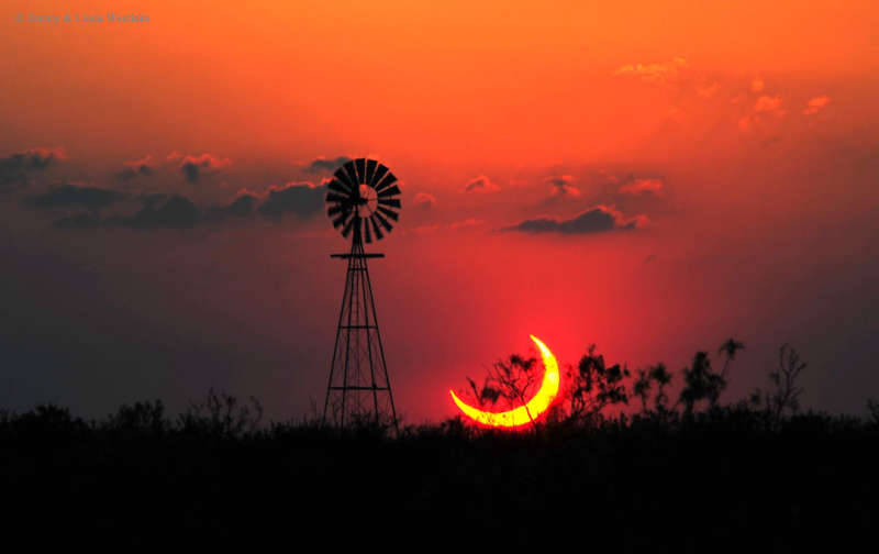 A Partial Solar Eclipse over Texas