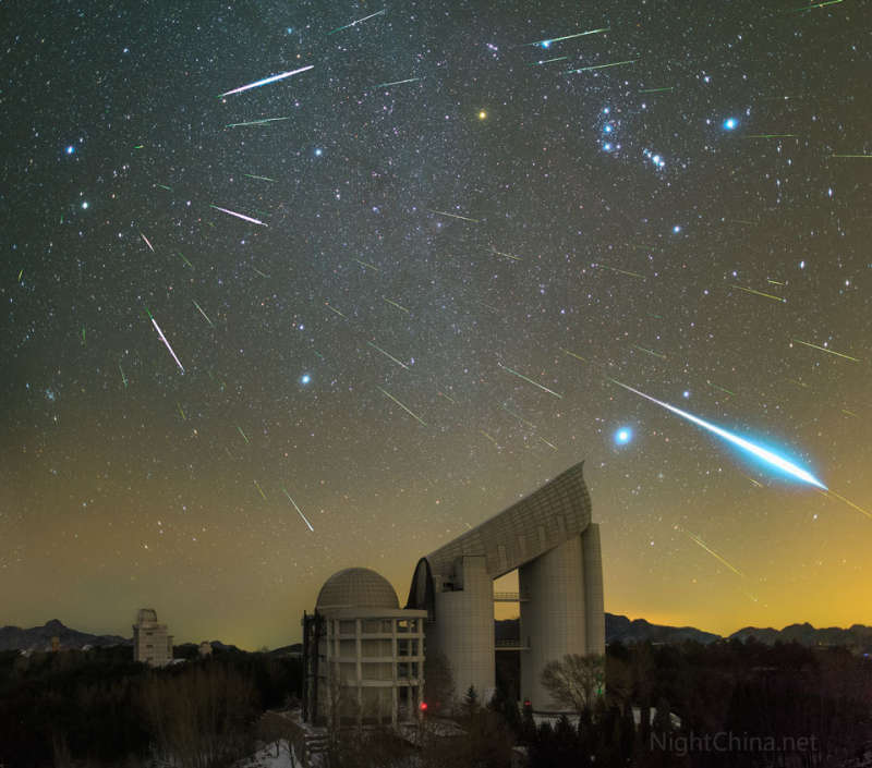 Geminid Meteors over Xinglong Observatory