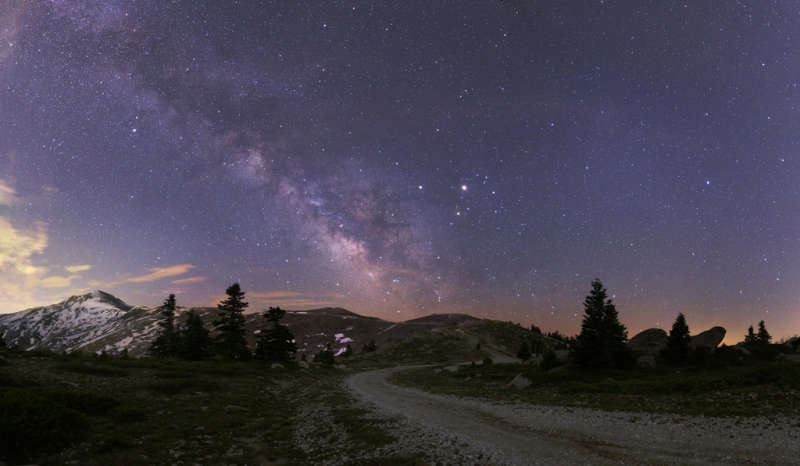 Milky Way and Planets Near Opposition