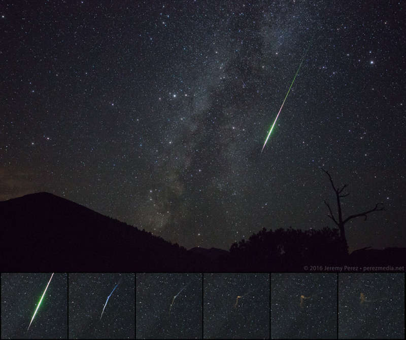 Perseid Fireball at Sunset Crater