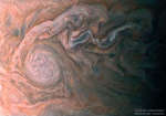 Белое овальное облако на Юпитере от Юноны