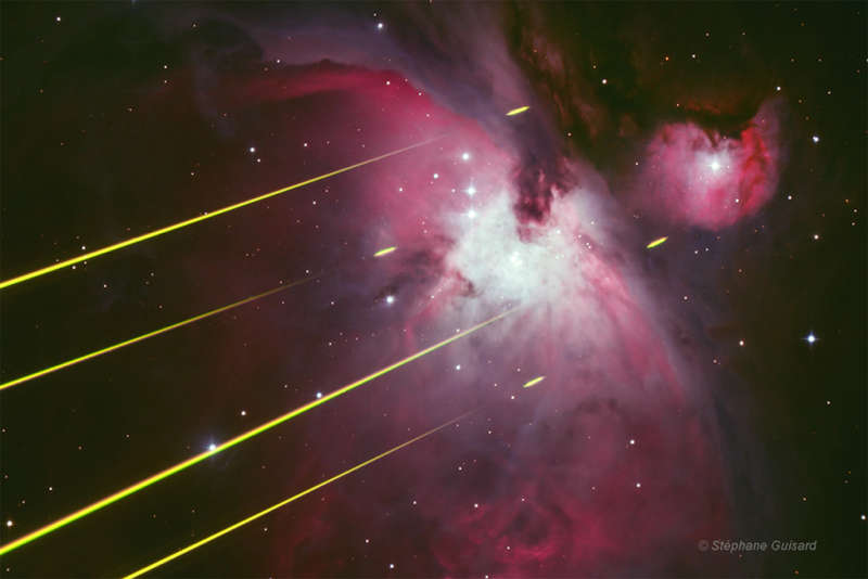 Nebula with Laser Beams