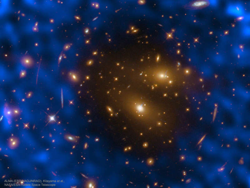 Galaxy Cluster Gas Creates Hole in Microwave Background
