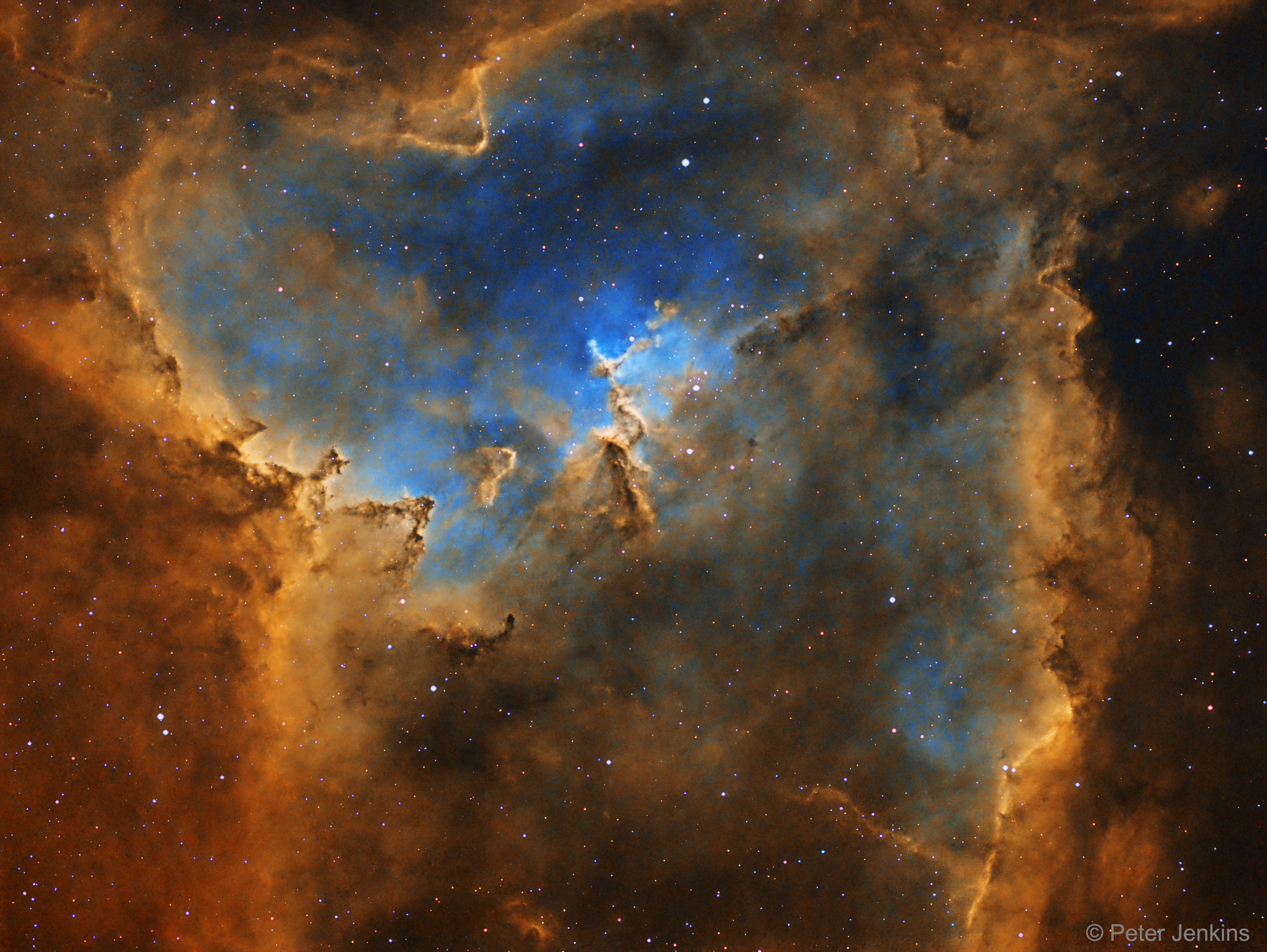 The Heart Nebula in Hydrogen, Oxygen, and Sulfur