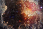 NGC 7822: zvezdy i pylevye stolby v infrakrasnom svete