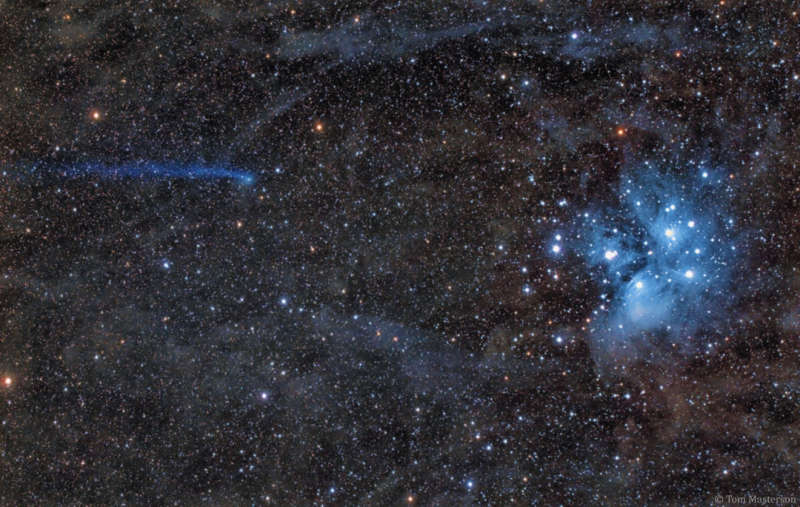 Blue Comet Meets Blue Stars