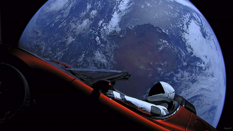 Car Orbiting Earth