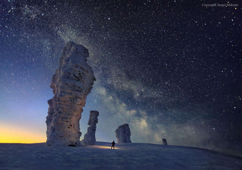 The Milky Way over the Seven Strong Men Rock Formations