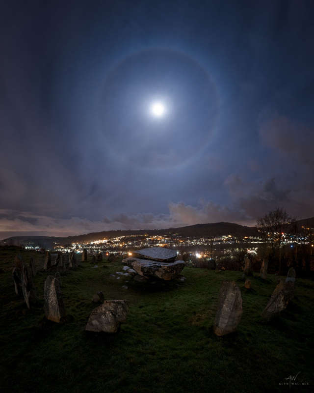 Moon Halo over Stone Circle