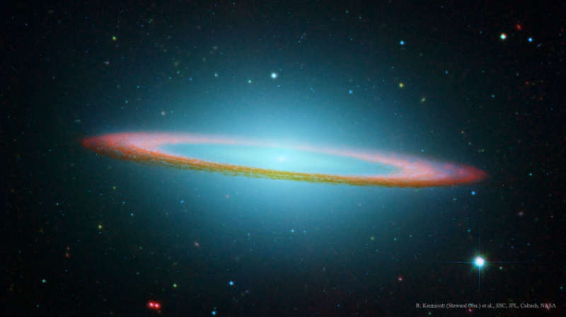 Galaktika Sombrero v infrakrasnom svete