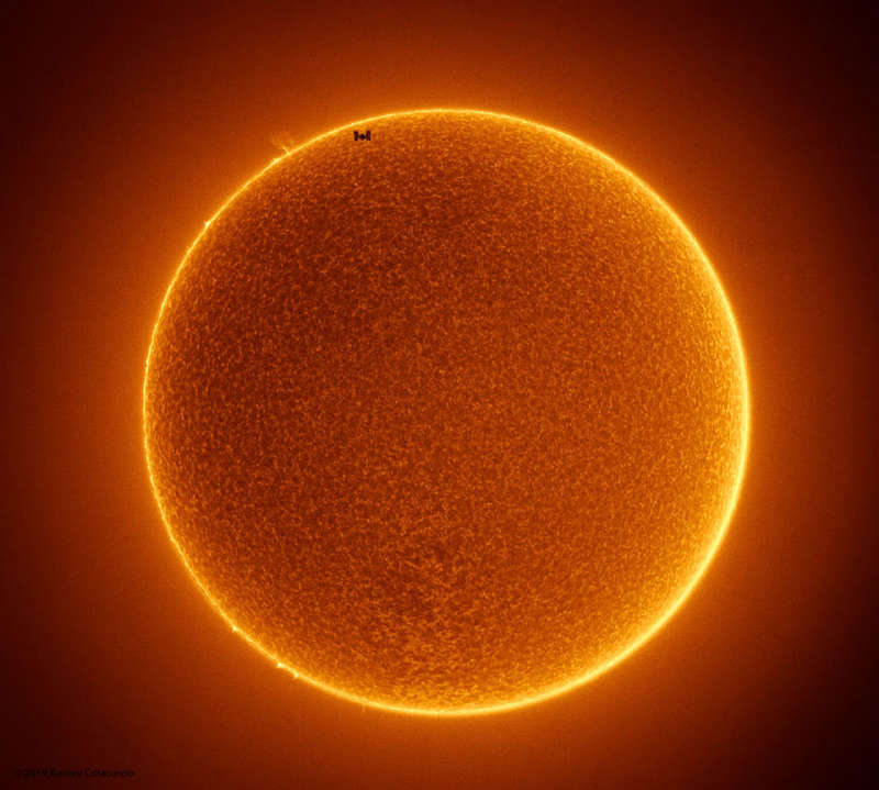 The Space Station Crosses a Spotless Sun