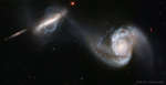 Arp 87: slivayushiesya galaktiki