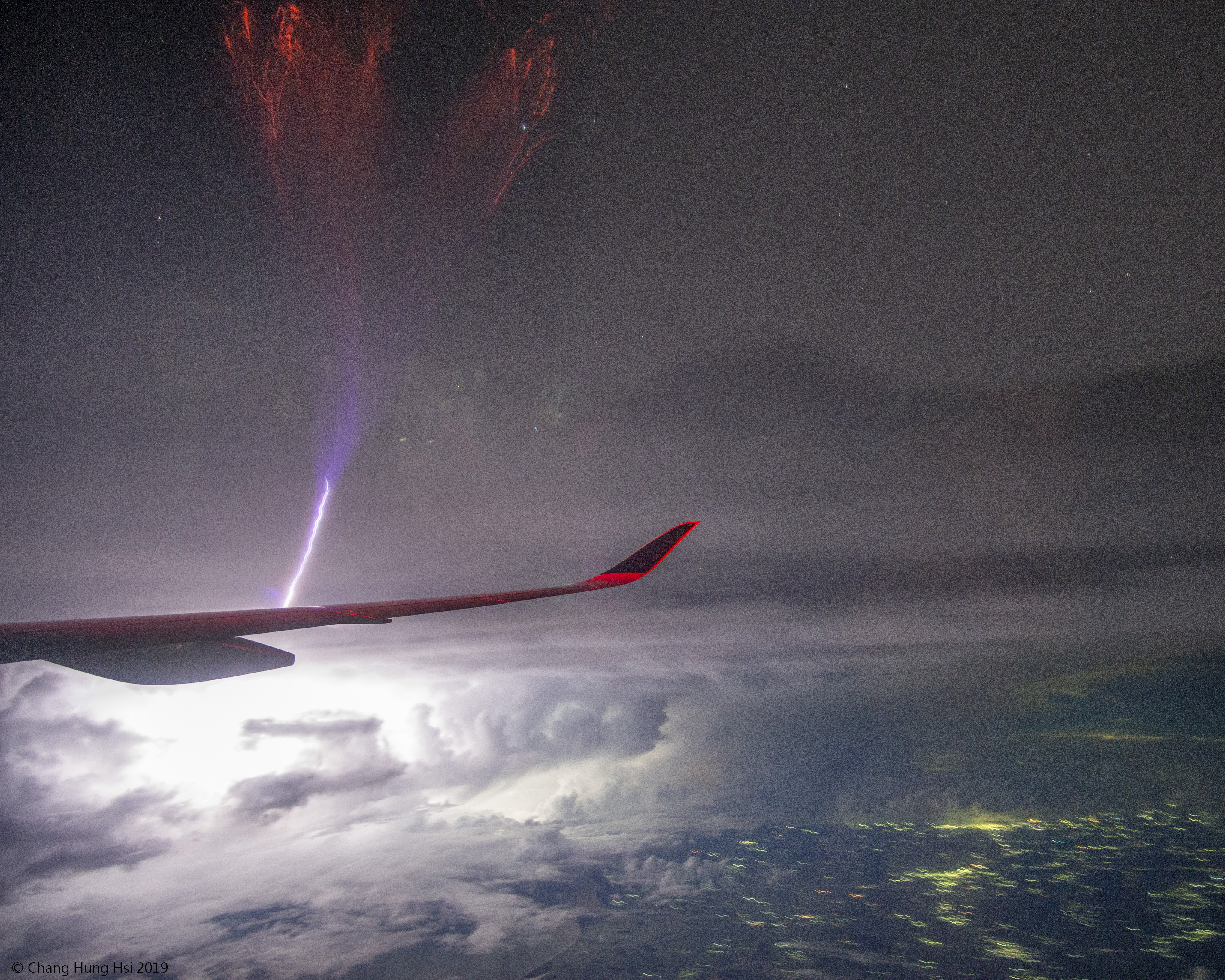 Gigantic Jet Lightning over India