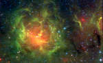 Трехраздельная туманность от телескопа "Спитцер"
