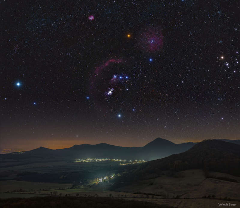 Orion over the Central Bohemian Highlands