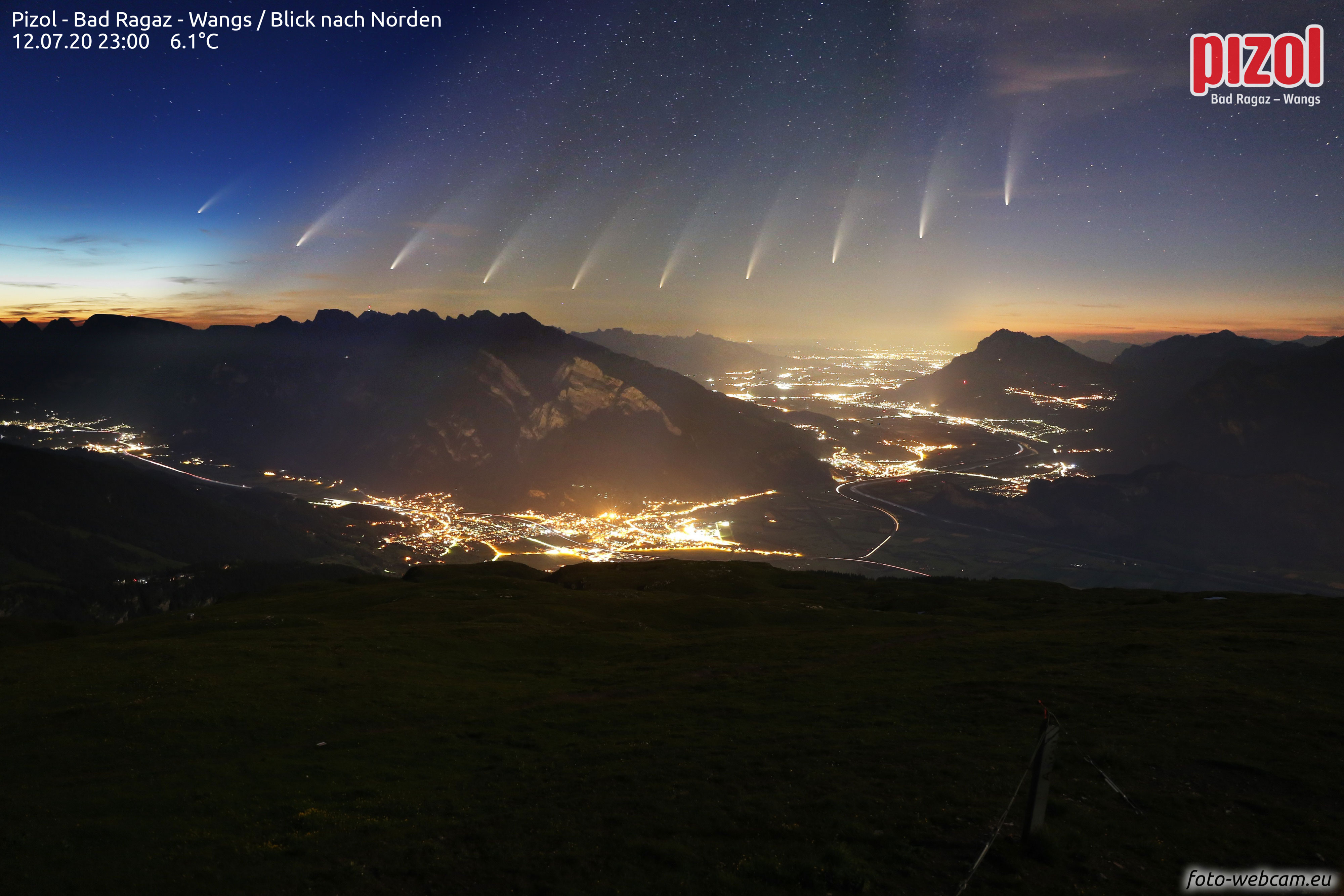 Comet NEOWISE over the Swiss Alps