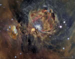Туманность Ориона в линиях кислорода, водорода и серы