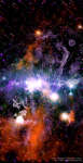 Centr Galaktiki: zvezdy, gaz i magnitnye polya