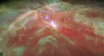 Polet skvoz' tumannost' Oriona v infrakrasnom svete