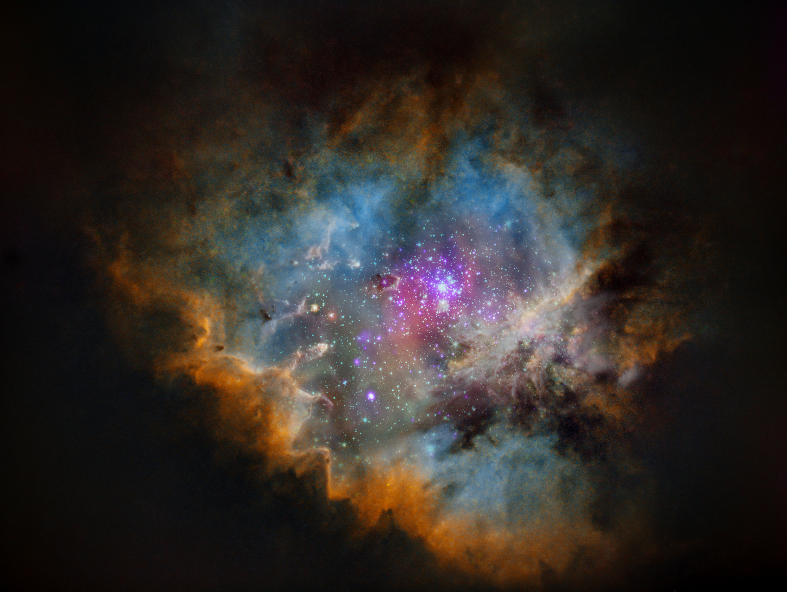 NGC 281: bez zvezd i so zvezdami