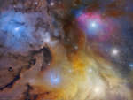 Звезды, пыль и газ около Антареса
