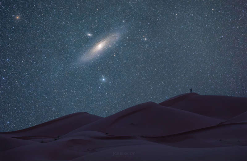 Andromeda over the Sahara Desert