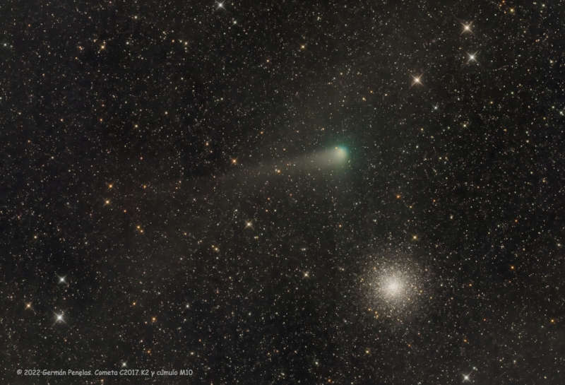 Мессье 10 и комета