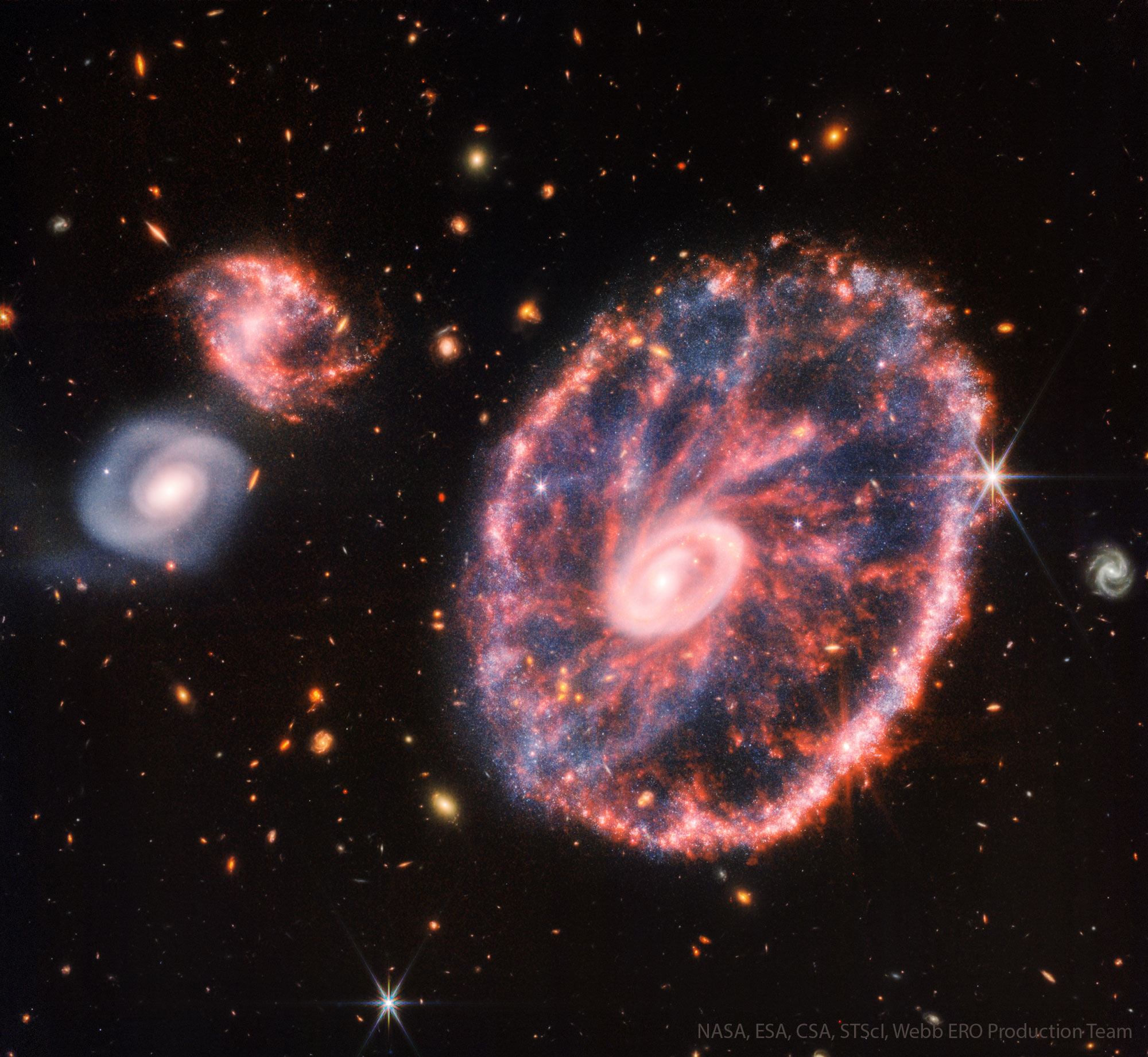 The Cartwheel Galaxy from Webb