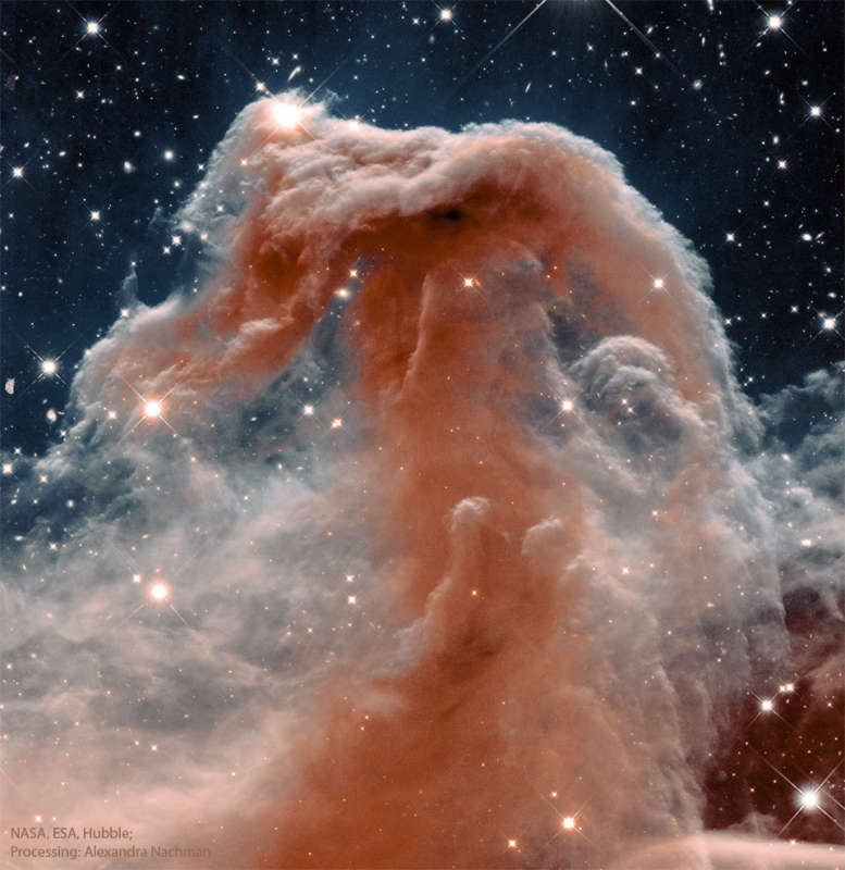 Туманность Конская Голова в инфракрасном свете от телескопа имени Хаббла