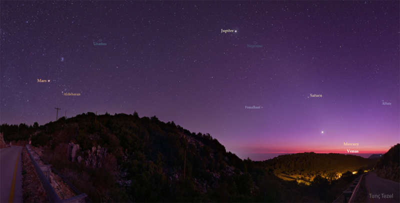 APOD: 2023 January 2 Б After Sunset Planet Parade