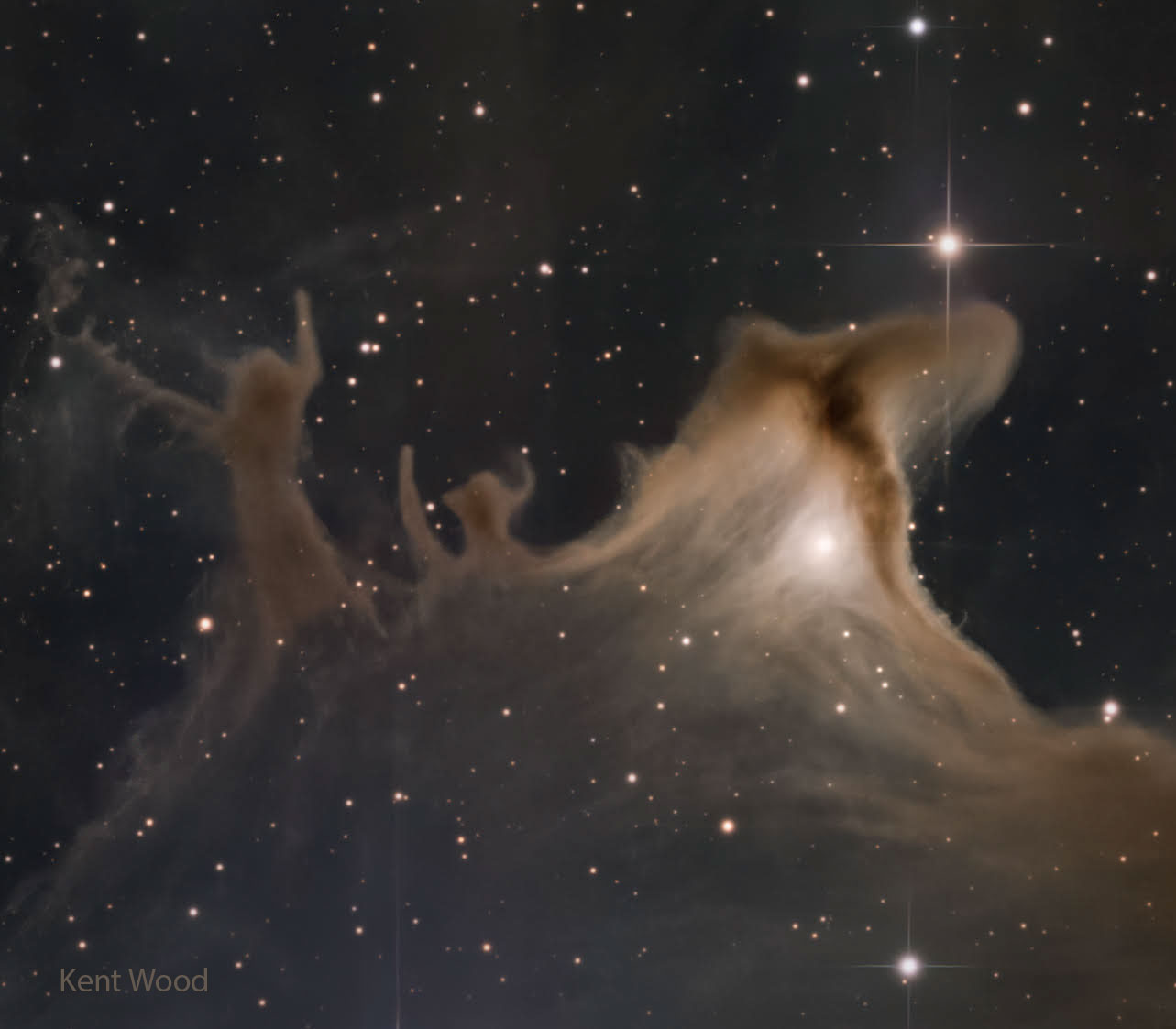 APOD: 2025 October 29 B Dust Shapes of the Ghost Nebula