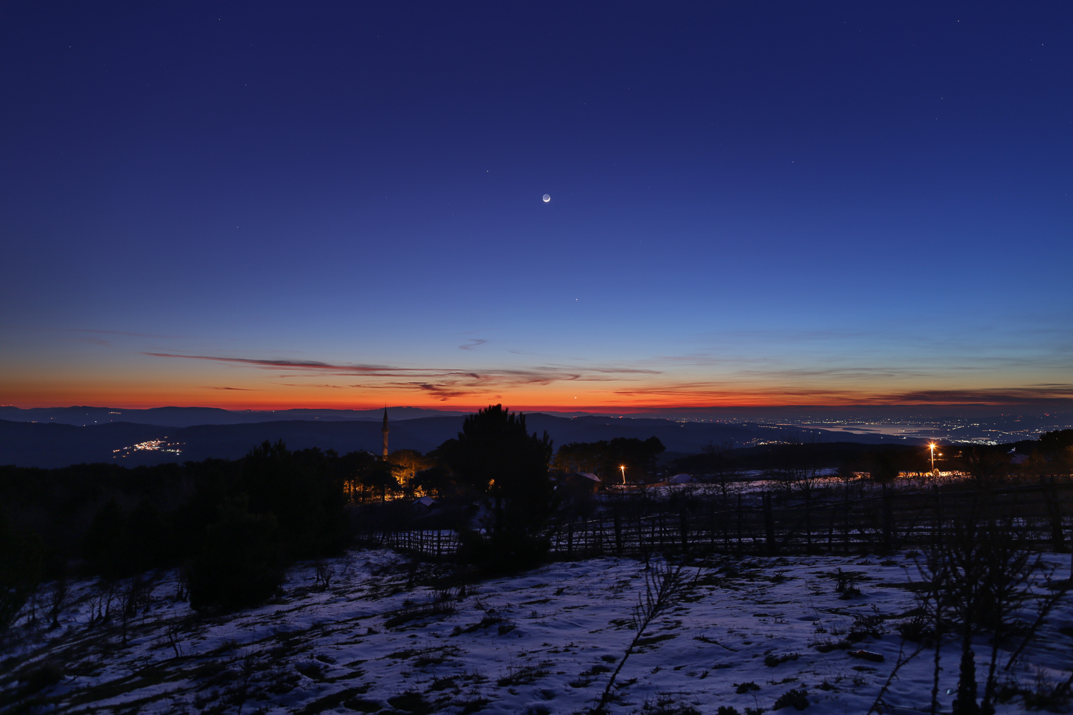 Twilight with Moon and Planets