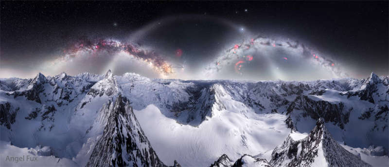 APOD: 2026 April 21 � Three Sky Arches over Snowy Alps