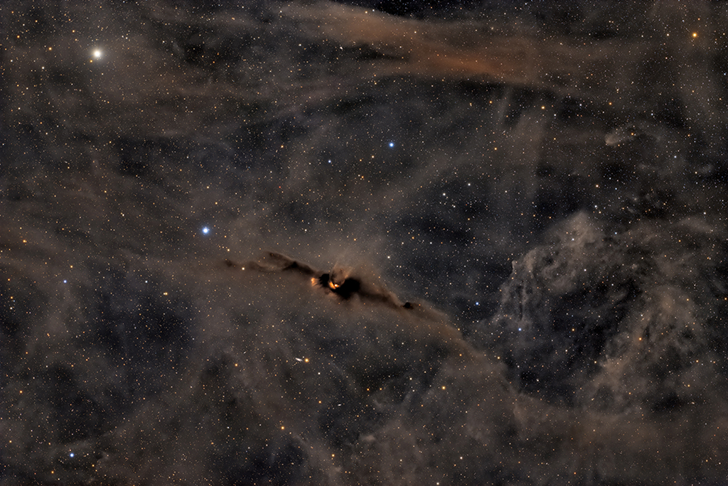 APOD: 2026 July 9 � The Red Glow of the Cosmic Bat Nebula