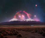 APOD: 2026 July 28 � Barnards Loop over Twin Volcanoes