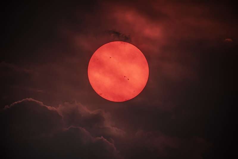 Red Sun through Wildfire Smoke