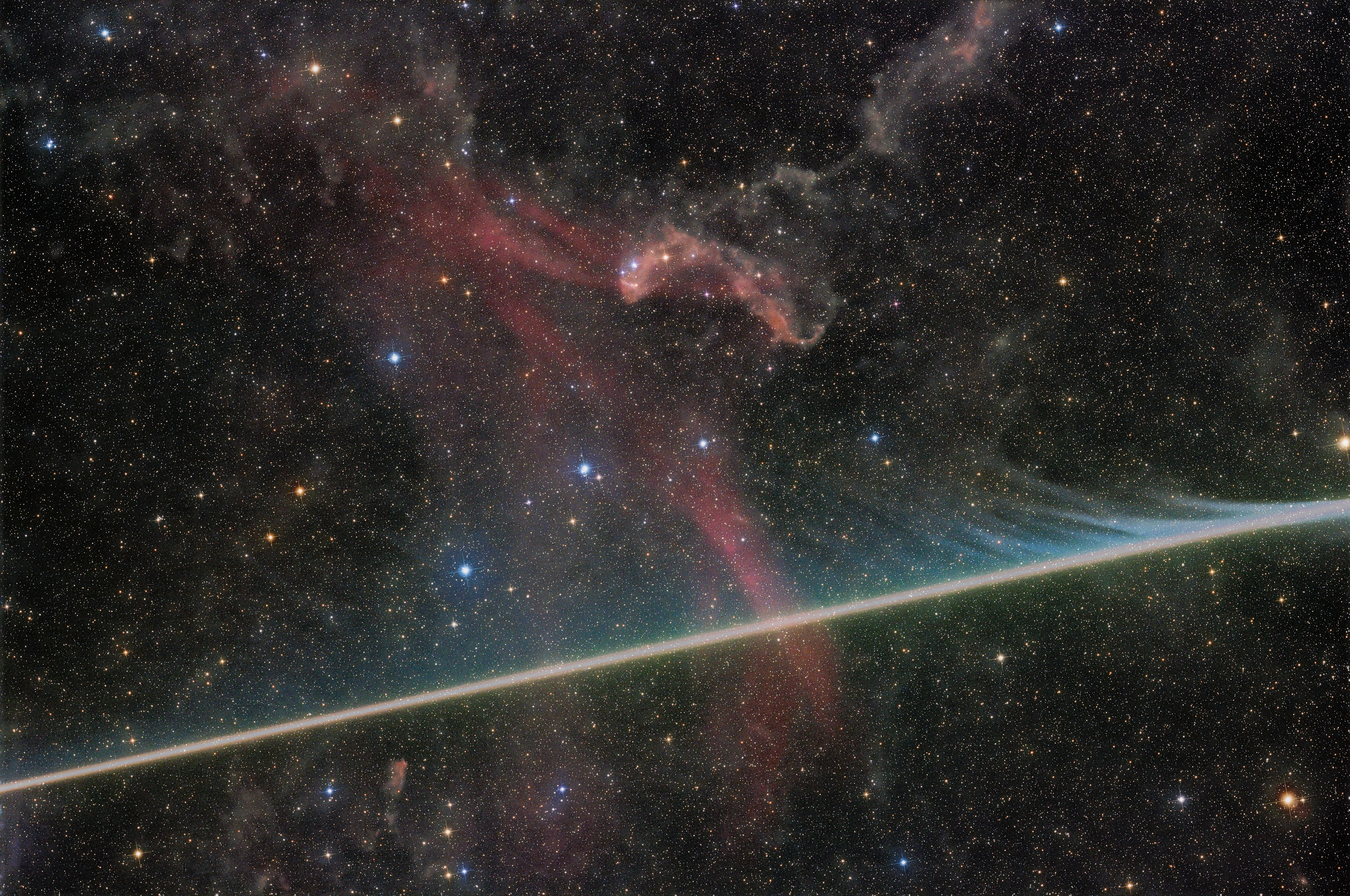 APOD: 2026 August 3 � Vaporizing Meteor Photobombs the Lacerta Nebula