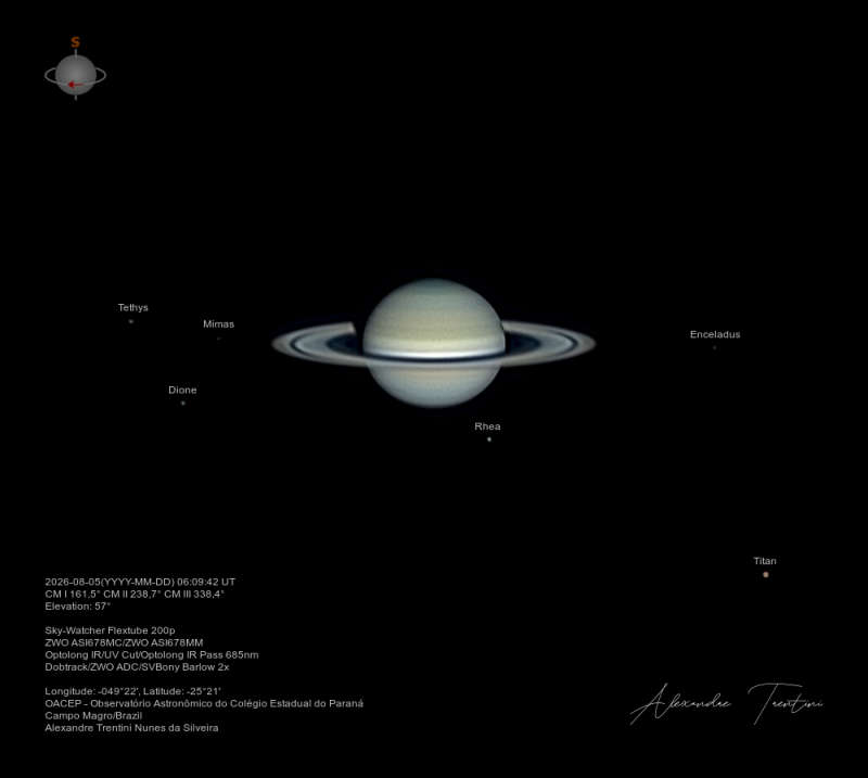 APOD: 2026 August 11 � Six Moons of Saturn