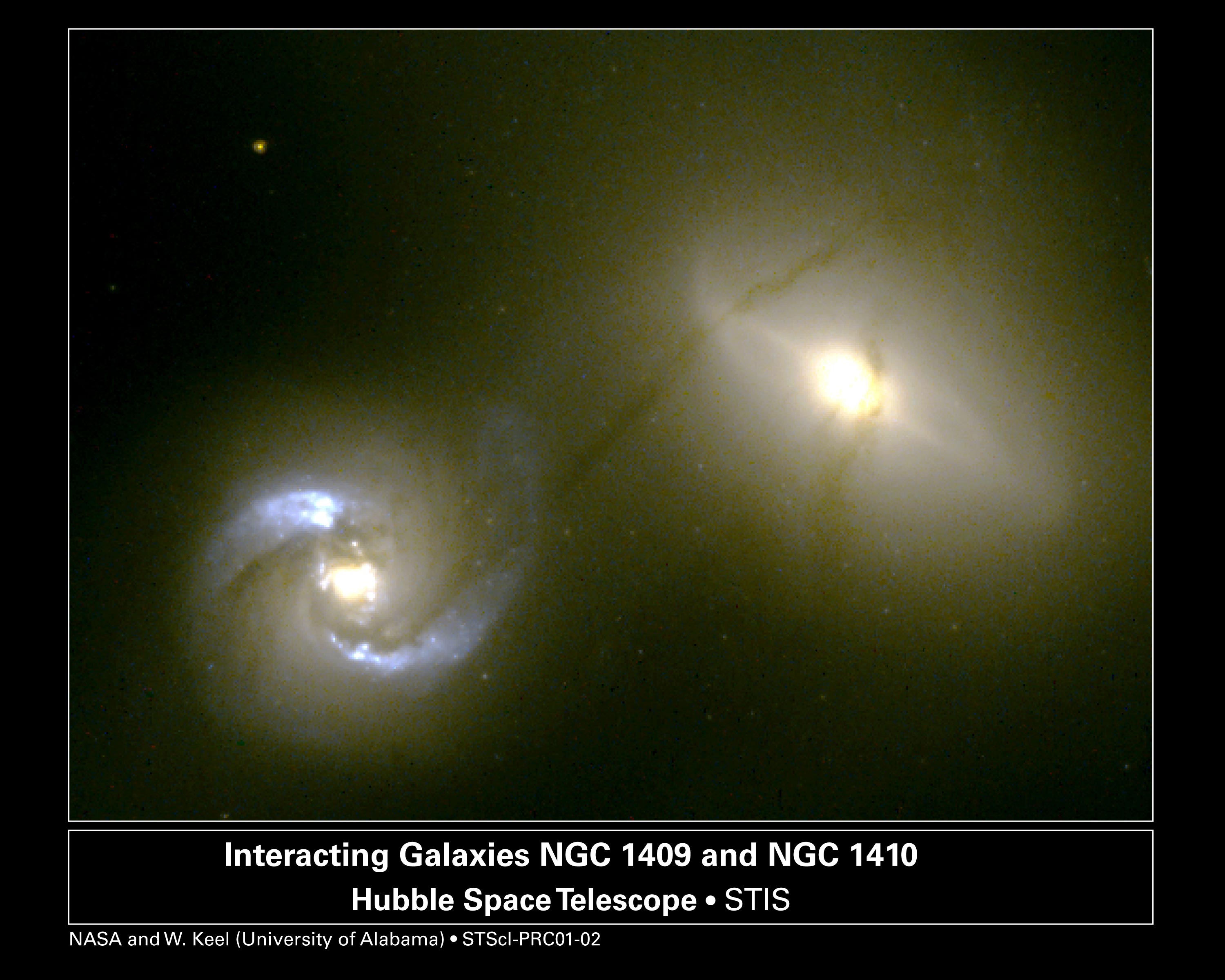 NGC 1410/1409: Mezhgalakticheskaya truba