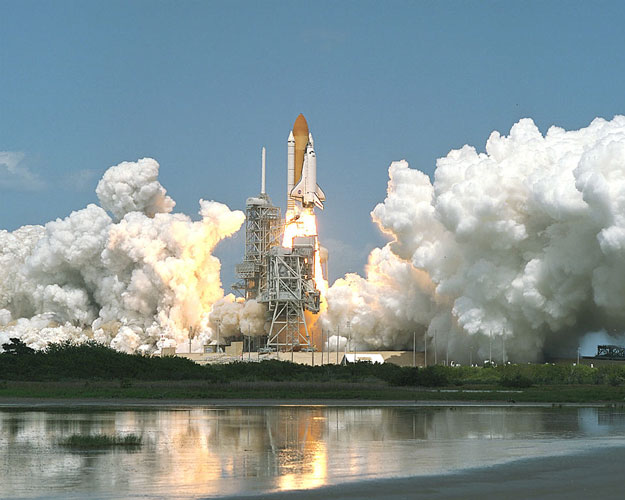 Space Shuttle Lifts Off for Space Station