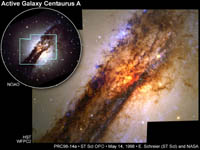 Centavr A: blizkaya aktivnaya galaktika, snimok 1